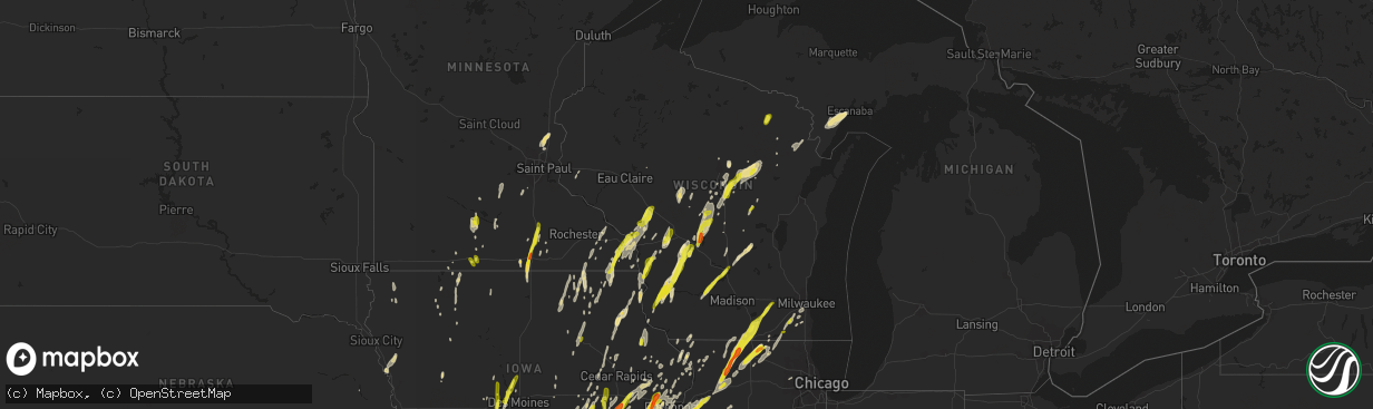 Hail map in Wisconsin on May 17, 2017