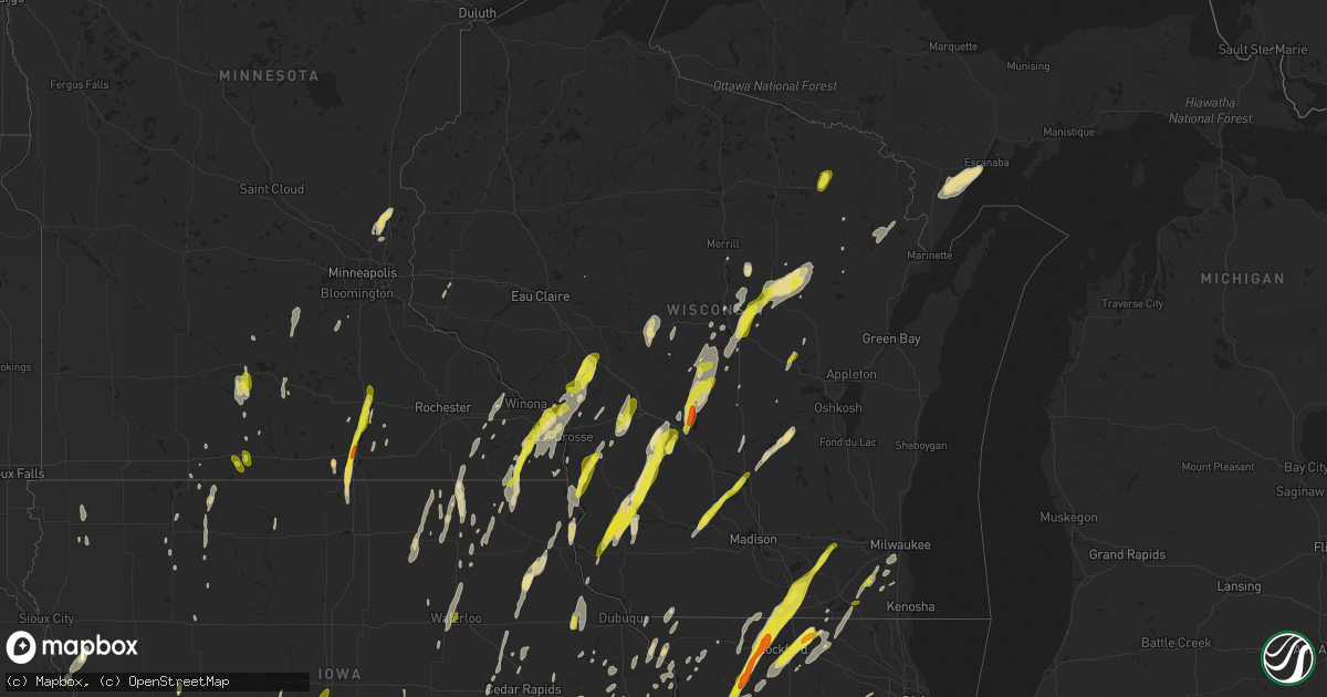 Hail map in Wisconsin on May 17, 2017