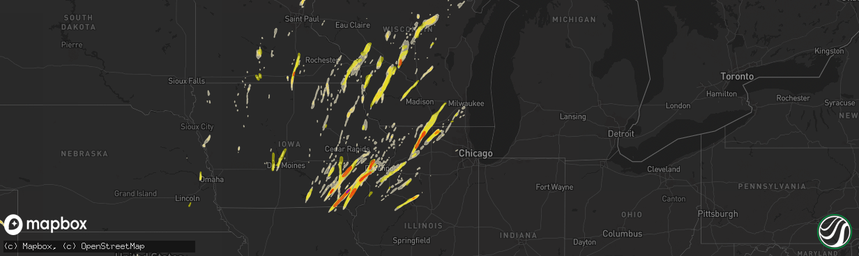 Hail map on May 17, 2017