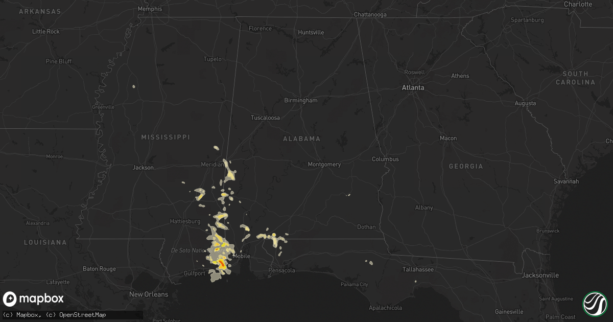 Hail map in Alabama on May 17, 2018