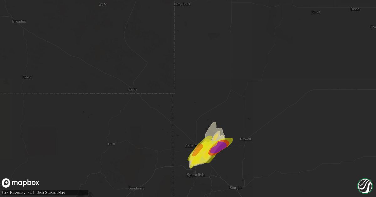 Hail map in Belle Fourche, SD on May 17, 2018
