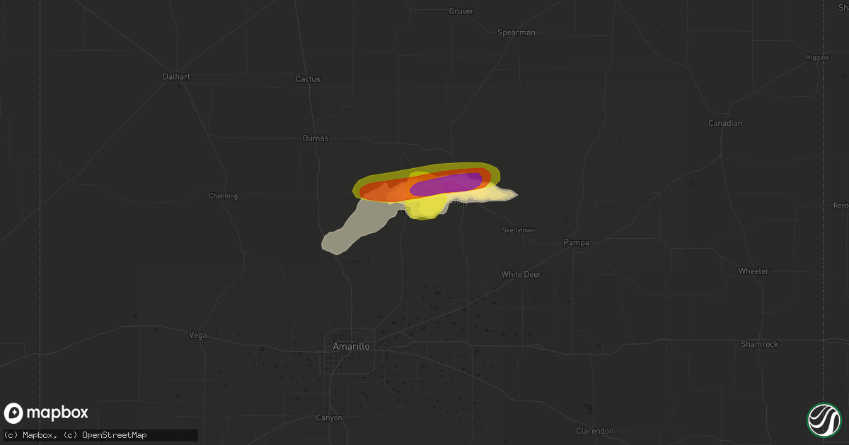 Hail map in Fritch, TX on May 17, 2018