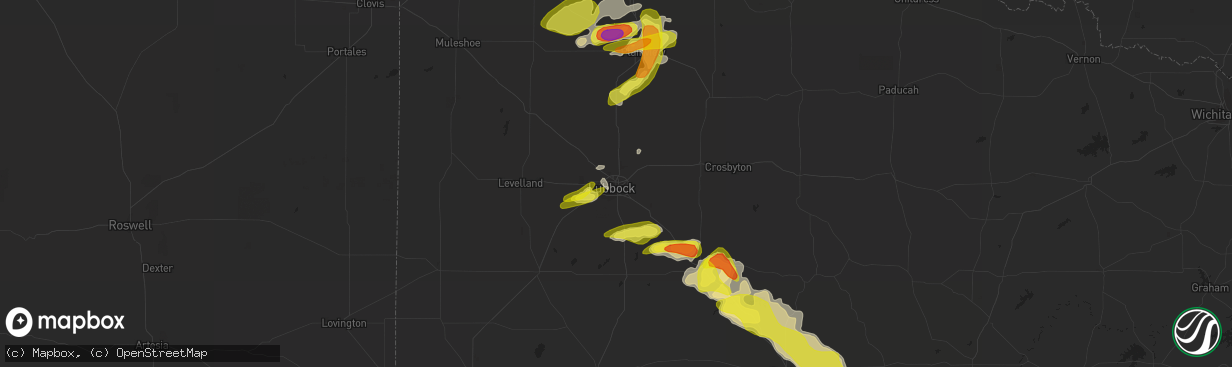 Hail map in Lubbock, TX on May 17, 2018