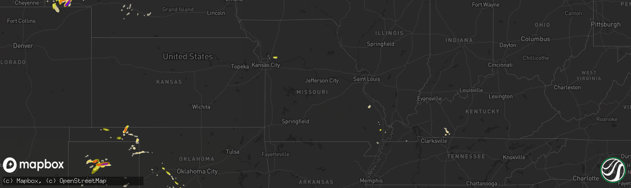 Hail map in Missouri on May 17, 2018