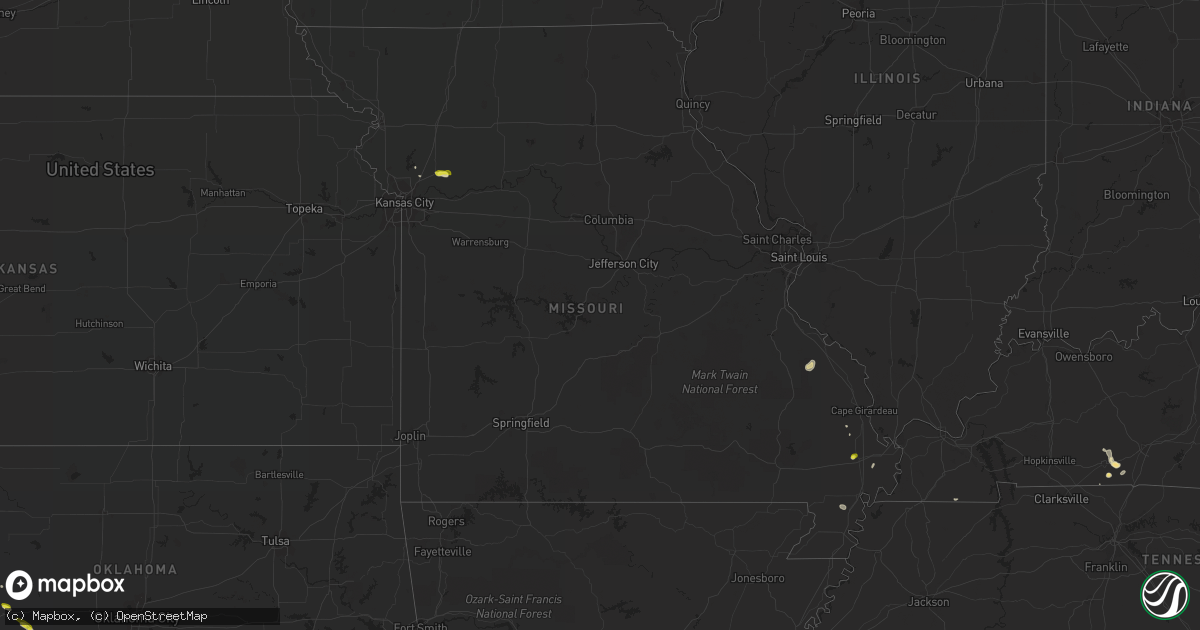 Hail map in Missouri on May 17, 2018