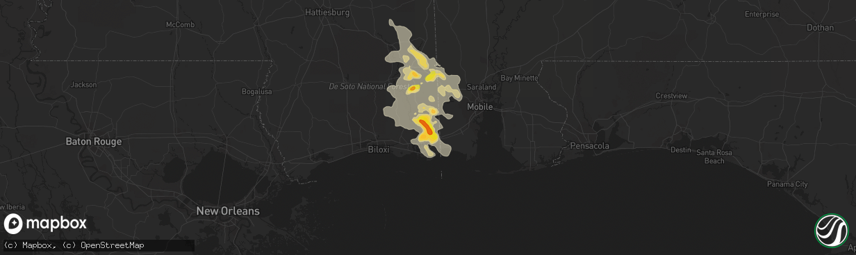 Hail map in Moss Point, MS on May 17, 2018