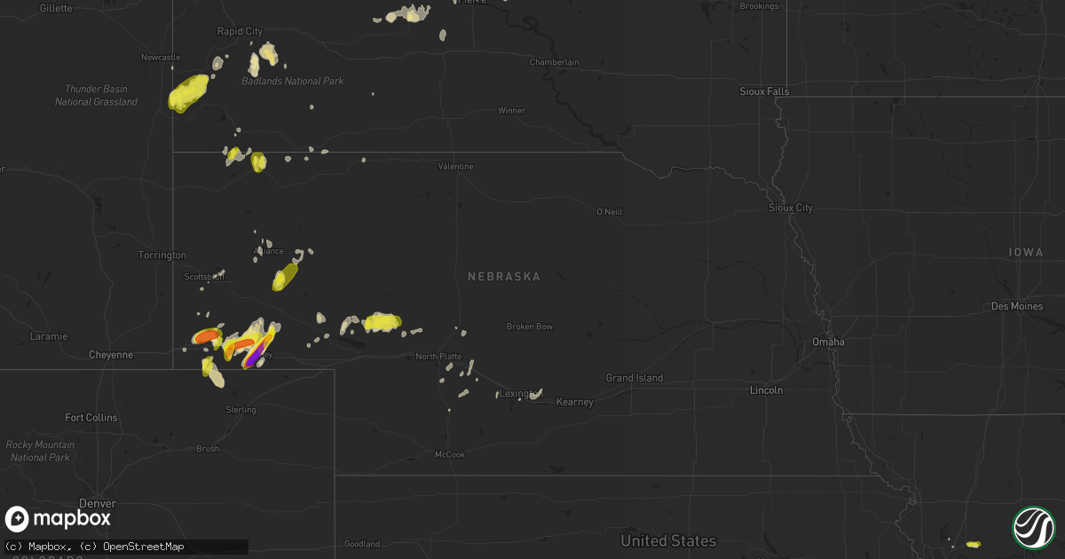 Hail map in Nebraska on May 17, 2018