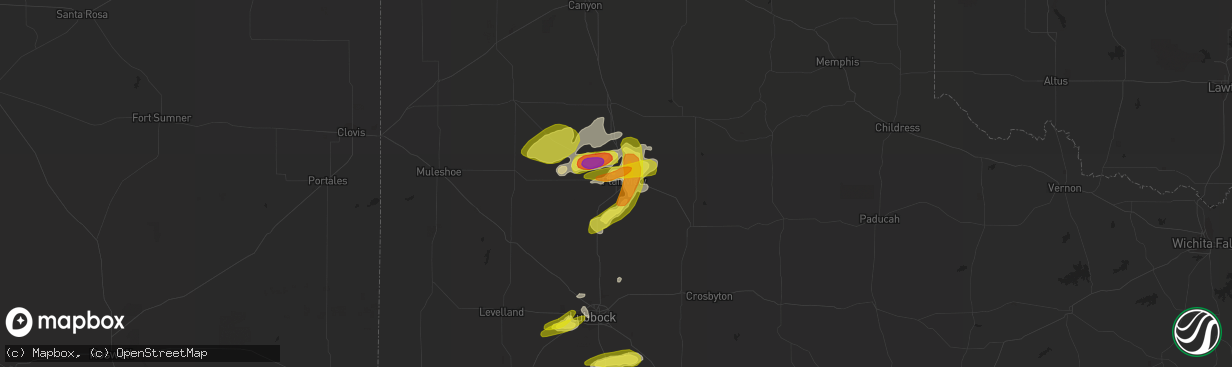 Hail map in Plainview, TX on May 17, 2018