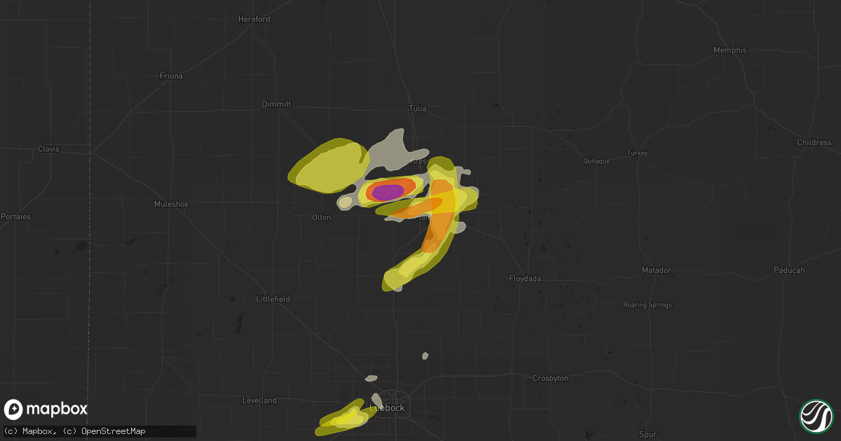 Hail map in Plainview, TX on May 17, 2018