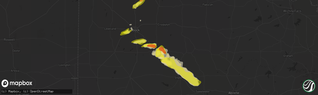 Hail map in Post, TX on May 17, 2018