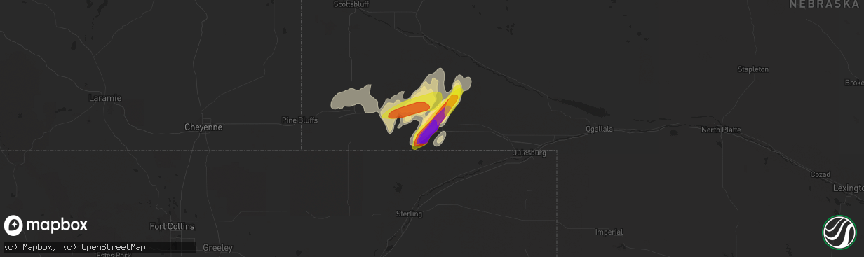 Hail map in Sidney, NE on May 17, 2018