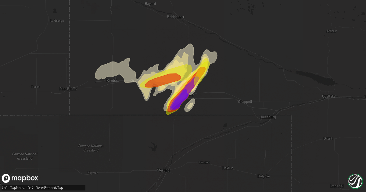 Hail map in Sidney, NE on May 17, 2018