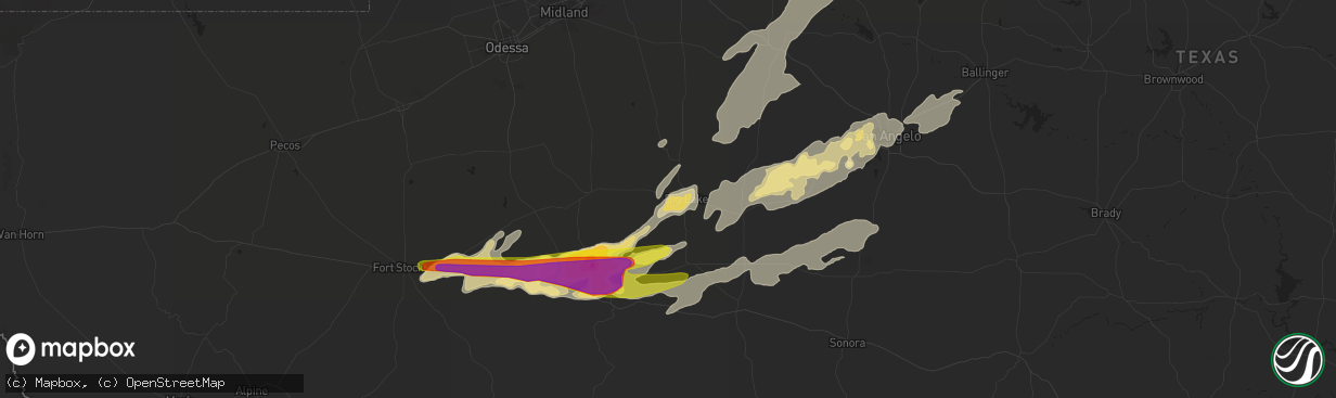 Hail map in Big Lake, TX on May 17, 2019