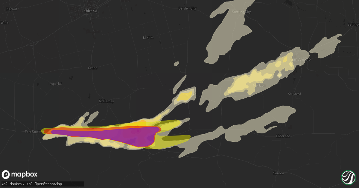 Hail map in Big Lake, TX on May 17, 2019
