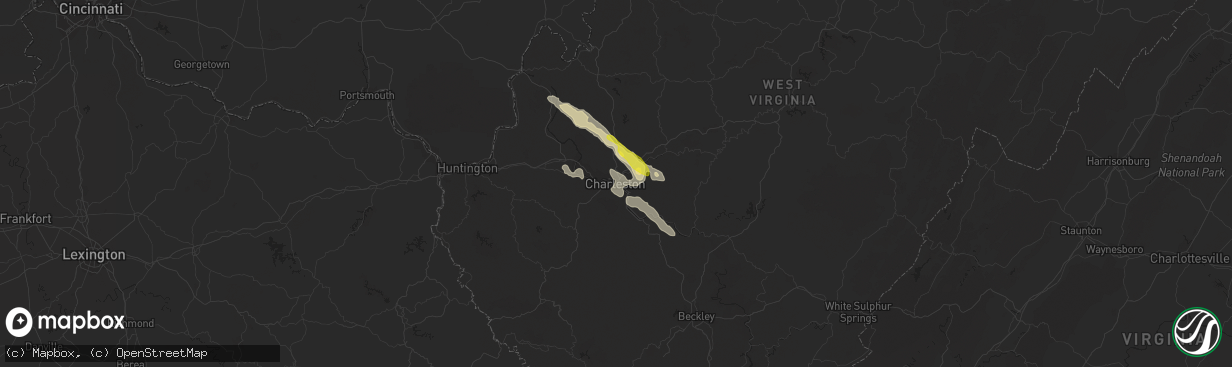 Hail map in Charleston, WV on May 17, 2019