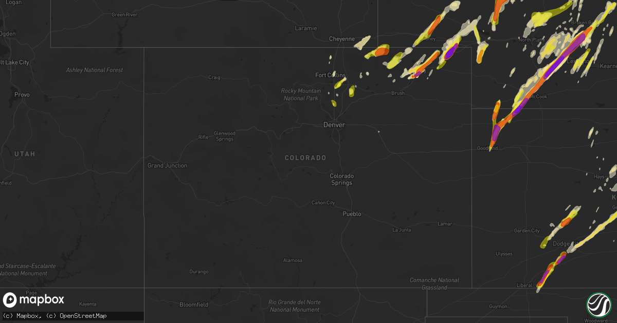 Hail map in Colorado on May 17, 2019