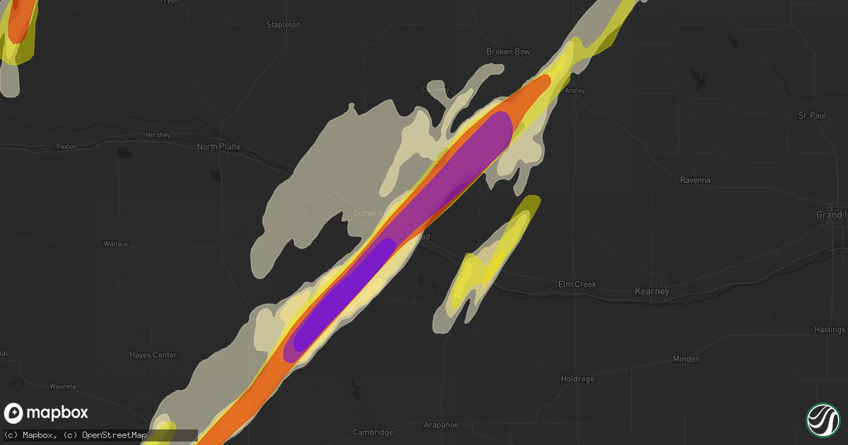 Hail map in Cozad, NE on May 17, 2019