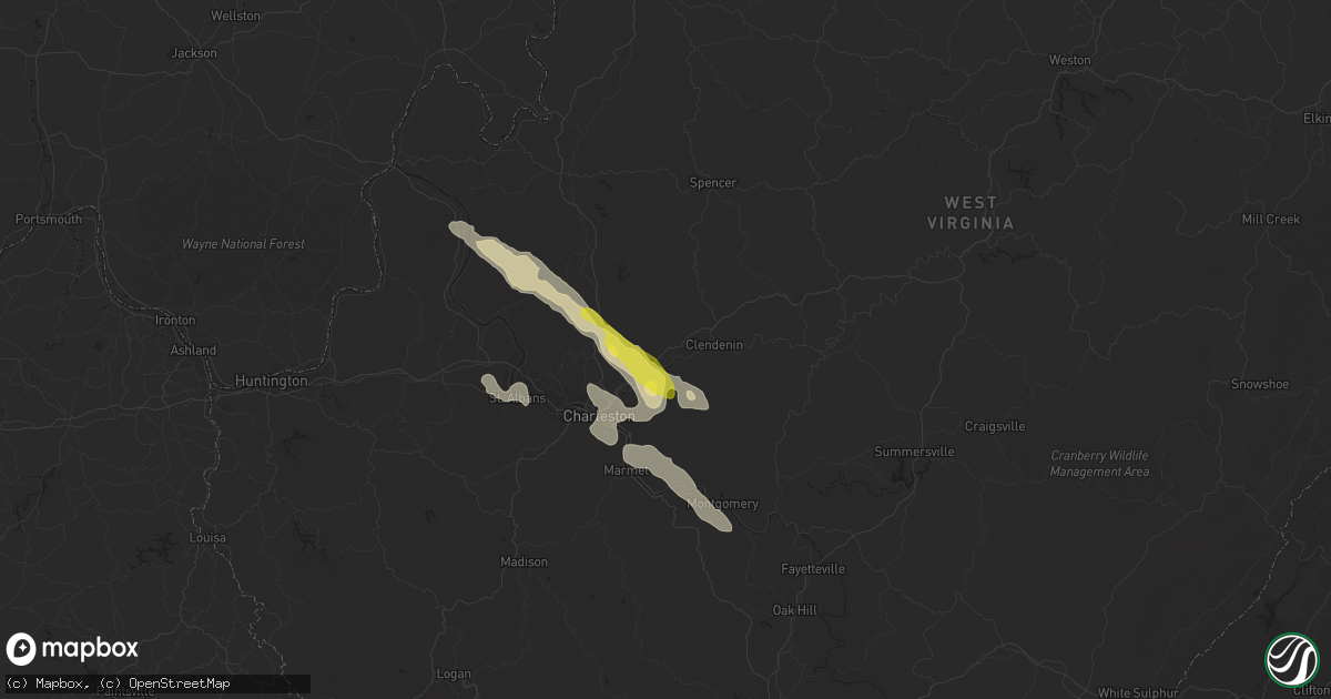 Hail map in Elkview, WV on May 17, 2019
