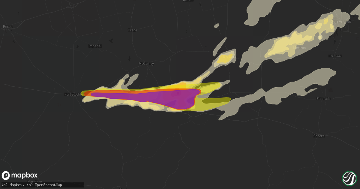 Hail map in Iraan, TX on May 17, 2019