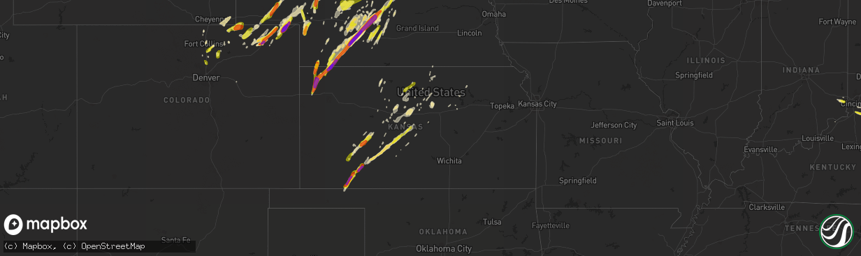 Hail map in Kansas on May 17, 2019