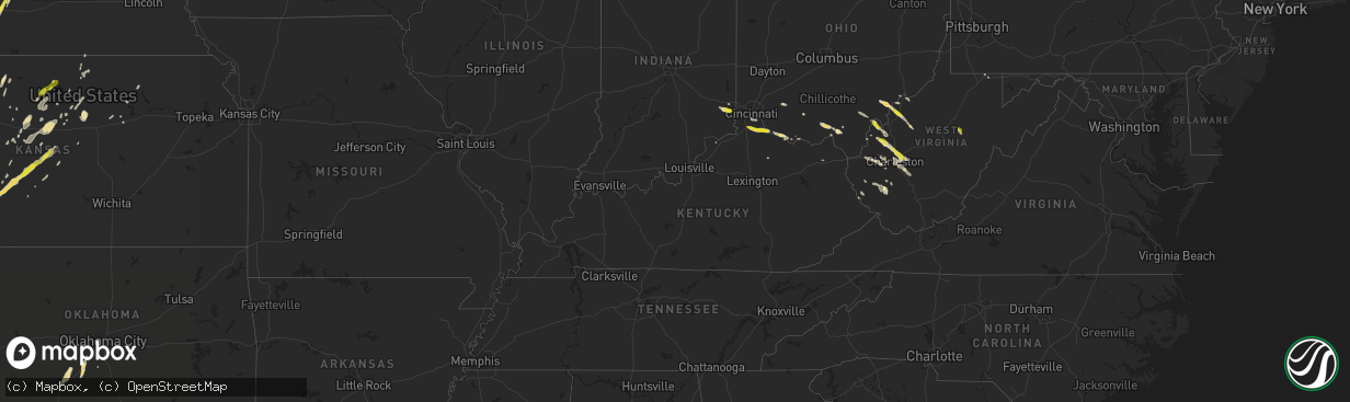 Hail map in Kentucky on May 17, 2019