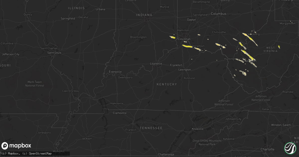 Hail map in Kentucky on May 17, 2019
