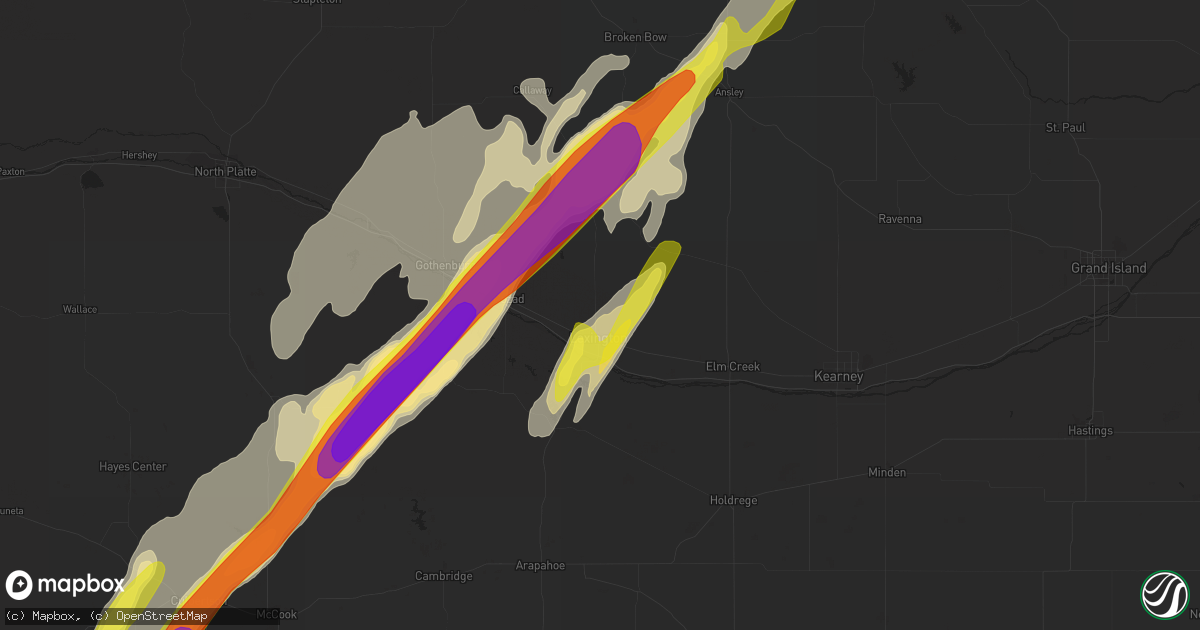 Hail map in Lexington, NE on May 17, 2019