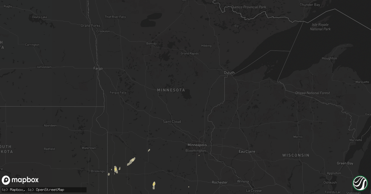 Hail map in Minnesota on May 17, 2019