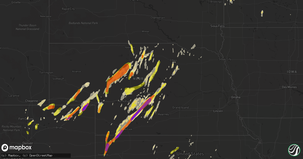 Hail map in Nebraska on May 17, 2019