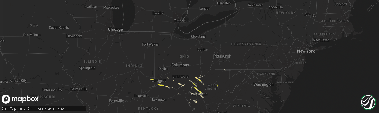 Hail map in Ohio on May 17, 2019