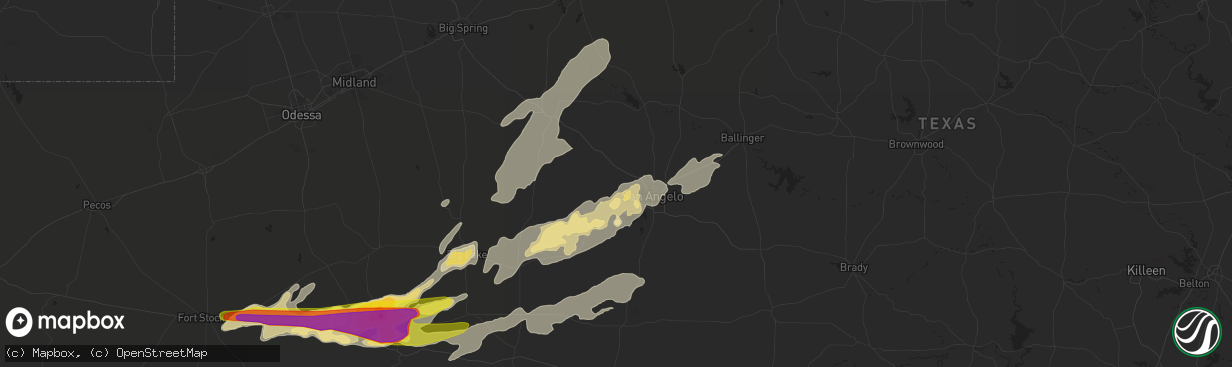 Hail map in San Angelo, TX on May 17, 2019