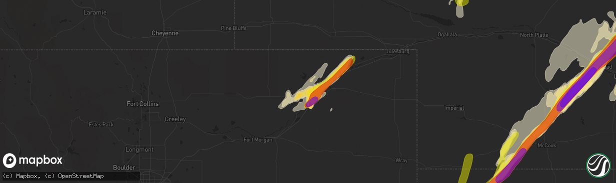 Hail map in Sterling, CO on May 17, 2019