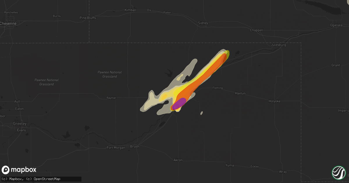 Hail map in Sterling, CO on May 17, 2019