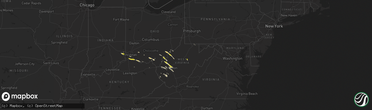 Hail map in West Virginia on May 17, 2019