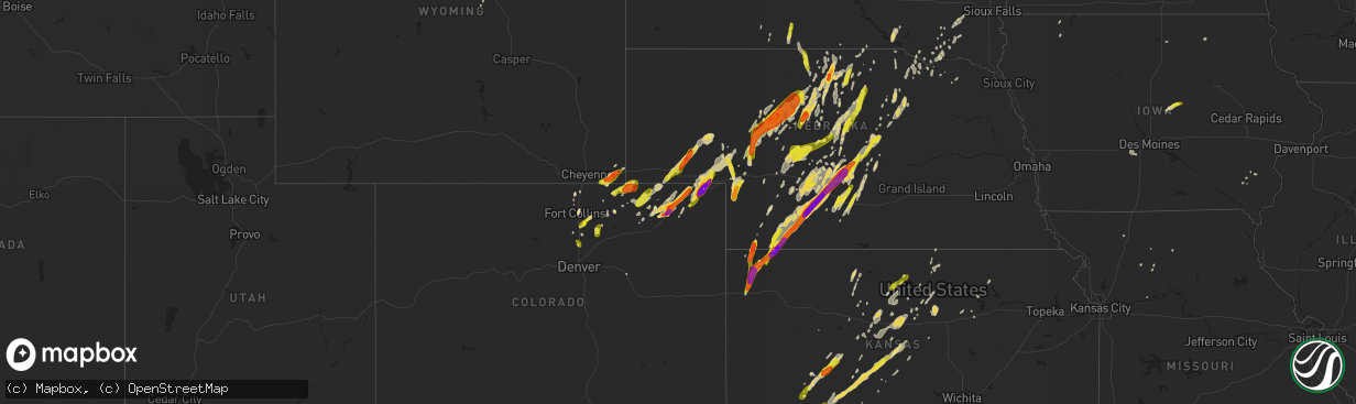 Hail map on May 17, 2019