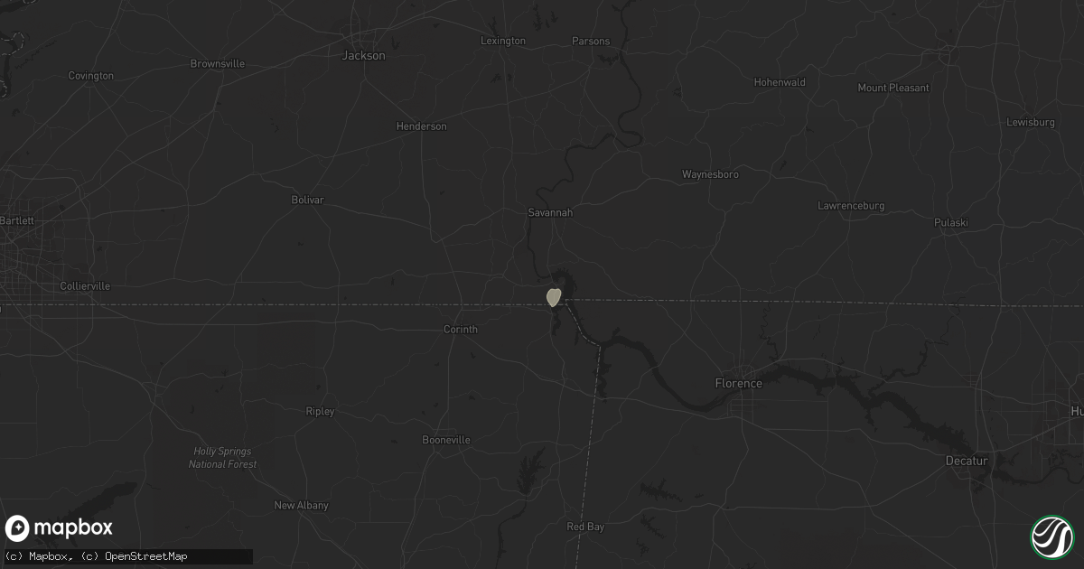 Hail map in Counce, TN on May 17, 2020