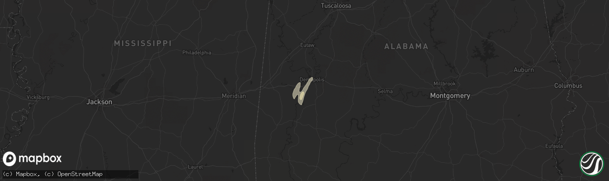 Hail map in Demopolis, AL on May 17, 2020