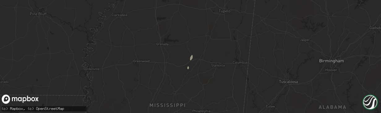 Hail map in Eupora, MS on May 17, 2020