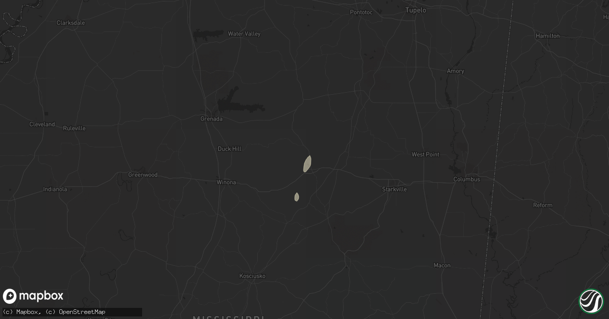 Hail map in Eupora, MS on May 17, 2020