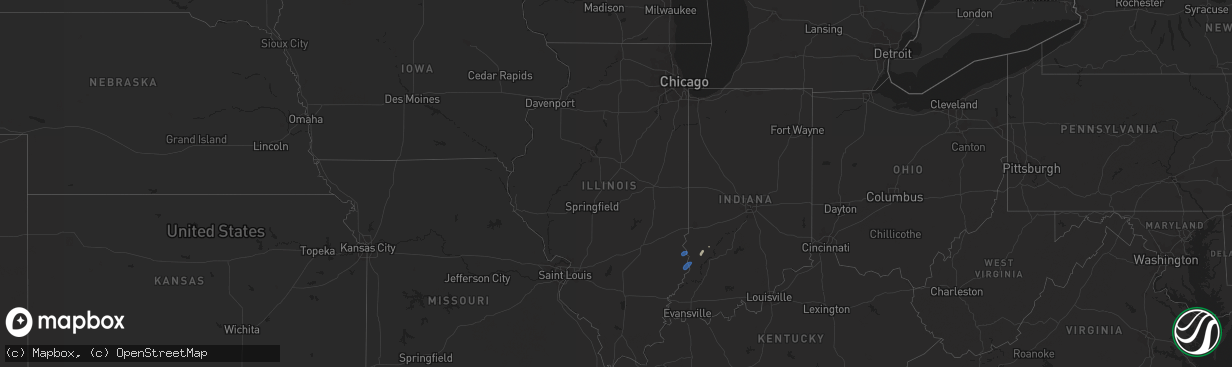 Hail map in Illinois on May 17, 2020