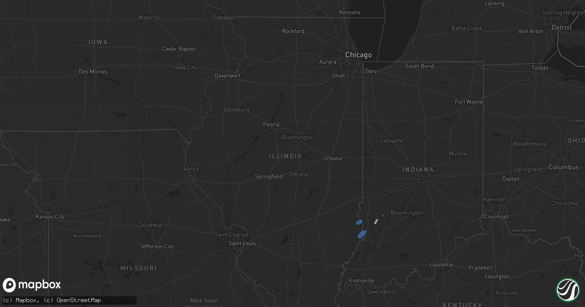 Hail map in Illinois on May 17, 2020