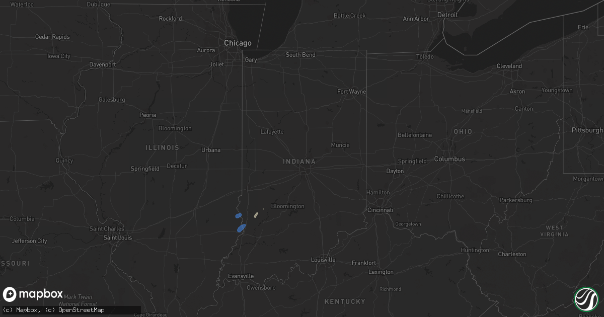 Hail map in Indiana on May 17, 2020