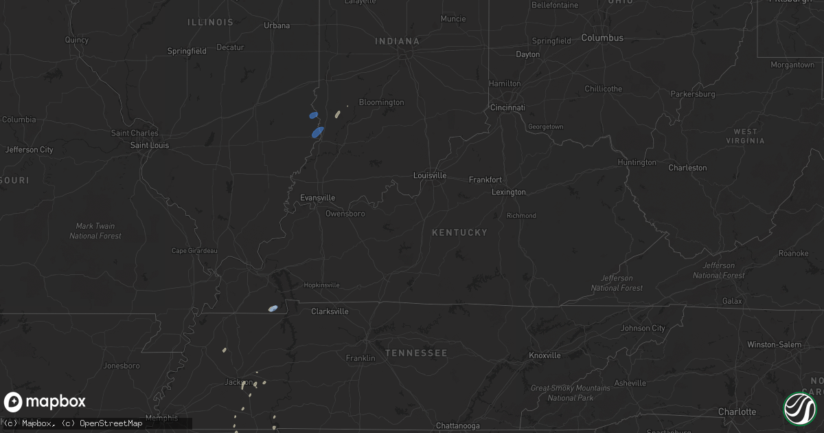 Hail map in Kentucky on May 17, 2020