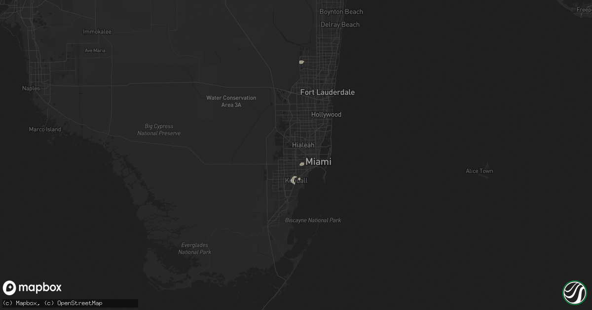 Hail map in Miami, FL on May 17, 2020