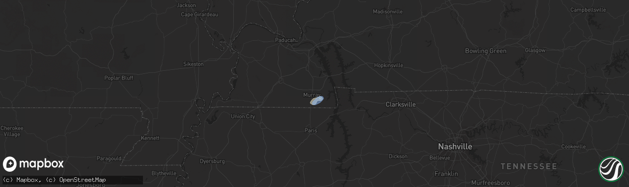 Hail map in Murray, KY on May 17, 2020