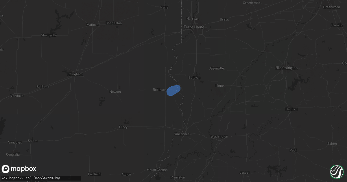 Hail map in Palestine, IL on May 17, 2020