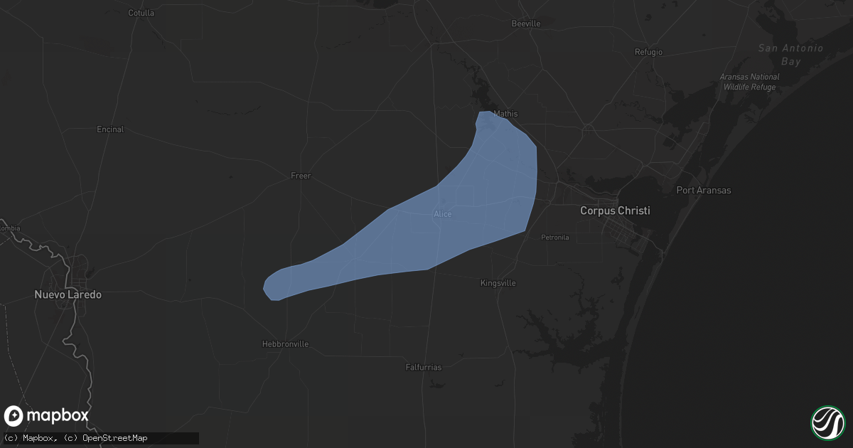 Hail map in Alice, TX on May 17, 2021