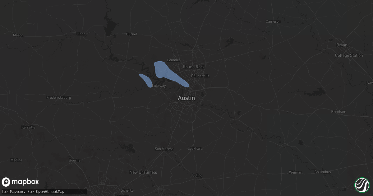 Hail map in Austin, TX on May 17, 2021