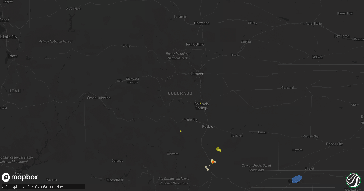 Hail map in Colorado on May 17, 2021