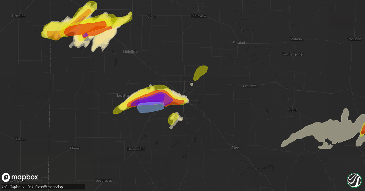 Hail map in Lubbock, TX on May 17, 2021